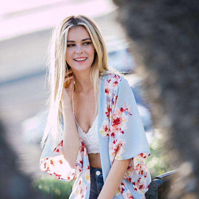 woman blurred background
